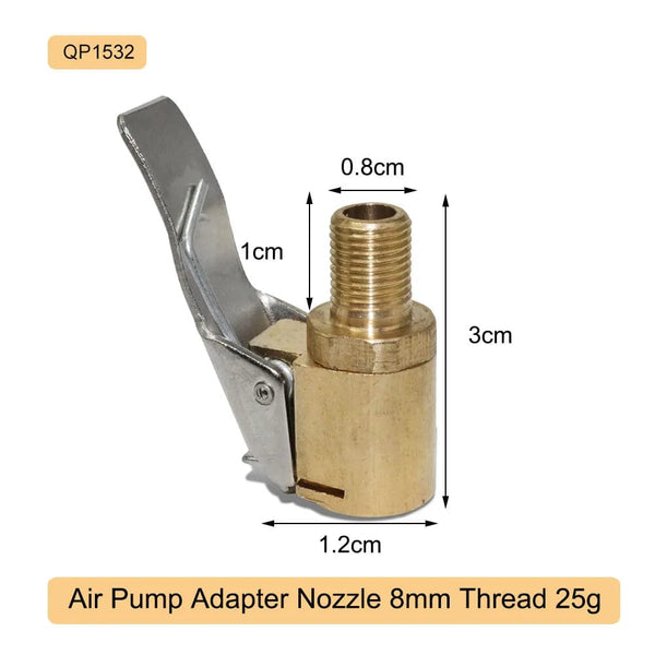 Planet Gates 8mm Thread Motorcycle Bike Car Tire Air Inflator Hose Inflatable Pump Extension Tube Adapter Twist Tyre Air Connection Locking Air Chuck