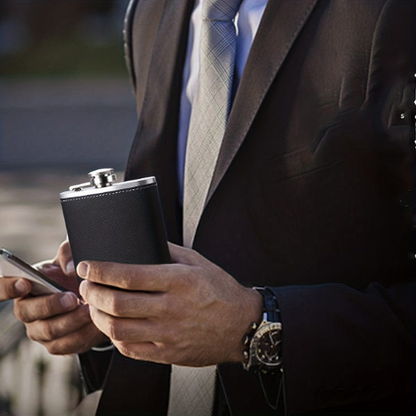 Planet Gates 8oz 1pc, 8oz Hip Flask, Stainless Steel Liquor Flask, Portable Drinking Bottle, For Scotch Bourbon, Whisky, Cognac, Vodka, Gin Tequila Liquor, Travel Accessories, Home Kitchen Items, Unique Gifts For Men, Father's Day Gifts