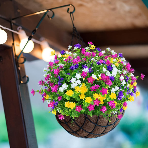 Planet Gates 8Pack 8Pack Fake Flowers No Fade UV Resistant Lifelike Artificial Plastic Flowers Faux Plants for Hanging Planters Outside Porch Window Box Wedding Indoor Outdoor Home Décor