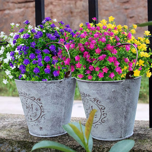 Planet Gates 8Pack 8Pack Fake Flowers No Fade UV Resistant Lifelike Artificial Plastic Flowers Faux Plants for Hanging Planters Outside Porch Window Box Wedding Indoor Outdoor Home Décor