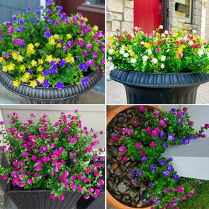 Planet Gates 8Pack 8Pack Fake Flowers No Fade UV Resistant Lifelike Artificial Plastic Flowers Faux Plants for Hanging Planters Outside Porch Window Box Wedding Indoor Outdoor Home Décor