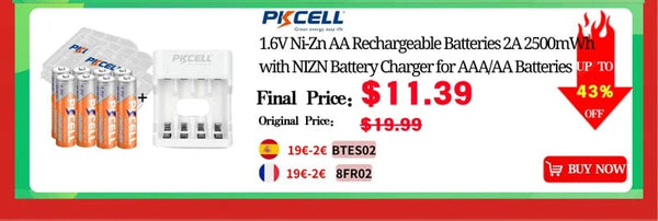Planet Gates 8PC PKCELL AAA Battery 1.2V NiMH AAA Rechargeable Batteries 1000mah aaa Clock Toys mouse battery And 2PC AAA/AA Battery Holder