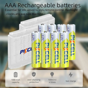 Planet Gates 8PC PKCELL AAA Battery 1.2V NiMH AAA Rechargeable Batteries 1000mah aaa Clock Toys mouse battery And 2PC AAA/AA Battery Holder