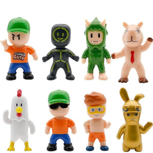 Planet Gates 8PCS 1 Stumble Guys Action Figure Kawaii Anime PVC Game Model Statue Set Multiplayer Type Collection Kids Birthday Gift Toy