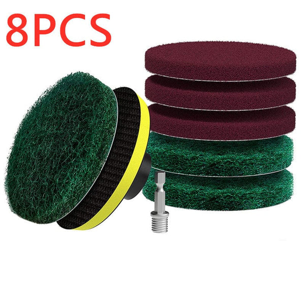 Planet Gates 8pcs 8pcs, Powerful Tile Scrubber Brush for Bathroom, Floor, and Tub Cleaning - Includes Scouring Pads and Cleaning Kit - Essential Apartment and College Dorm Supplies