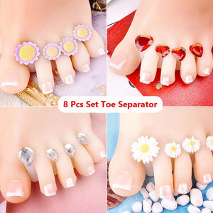 Planet Gates 8Pcs Cute Soft Silicone Toe Separator for Nail Polish, Set of Toe Spacers for Feet Apply Nail Polish During Pedicure