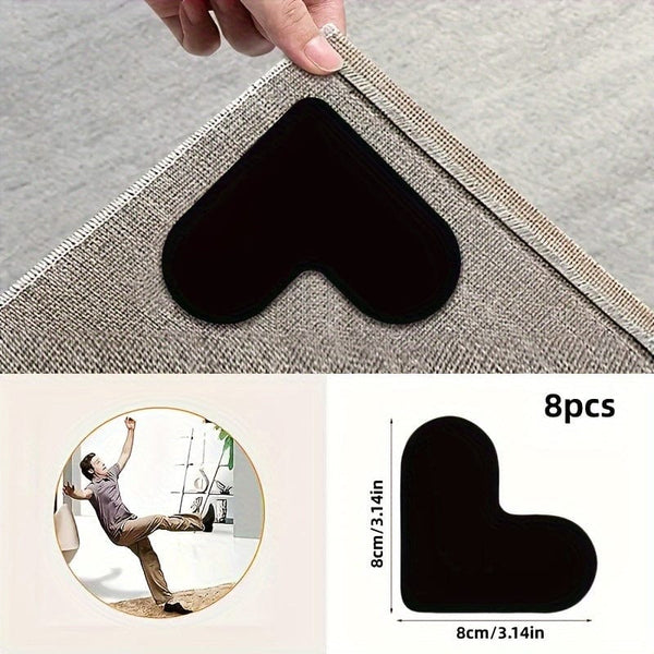 Planet Gates 8pcs Love 4pcs High-quality Anti Slip And Anti Drilling Carpet Stickers Are Suitable For Living Room, Dining Room, Bathroom Carpets, Ceramic Tiles, And Wooden Floor Areas To Prevent Carpet Movement And Rolling. Novelty Item! !!!