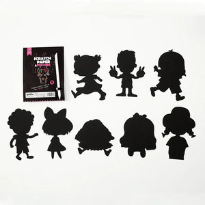 Planet Gates 8Pcs Magic Scratch Drawing Paper DIY Scratch Art Bookmark Kids Drawing Toys Painting Book Creative Card Sticker Educational Toys