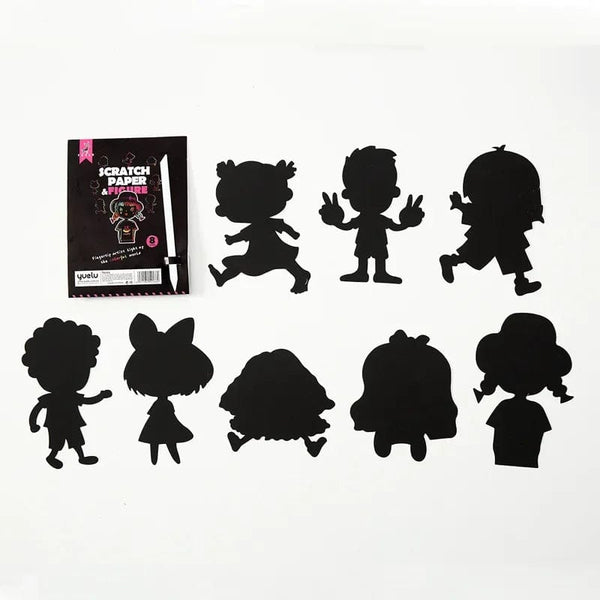 Planet Gates 8Pcs Magic Scratch Drawing Paper DIY Scratch Art Bookmark Kids Drawing Toys Painting Book Creative Card Sticker Educational Toys