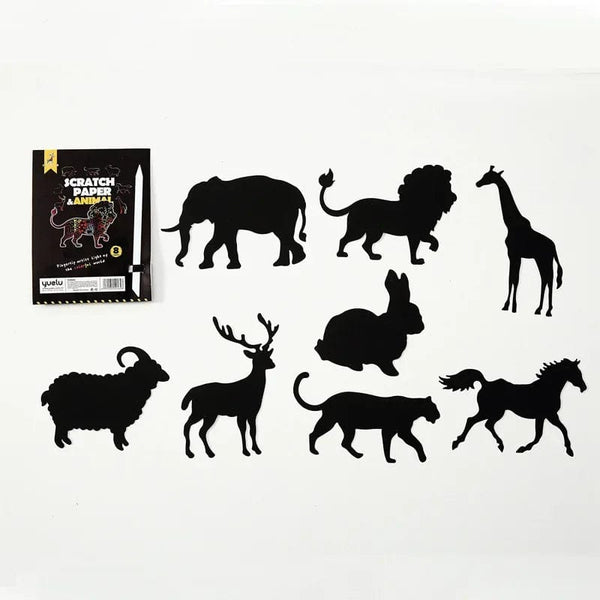 Planet Gates 8Pcs Magic Scratch Drawing Paper DIY Scratch Art Bookmark Kids Drawing Toys Painting Book Creative Card Sticker Educational Toys