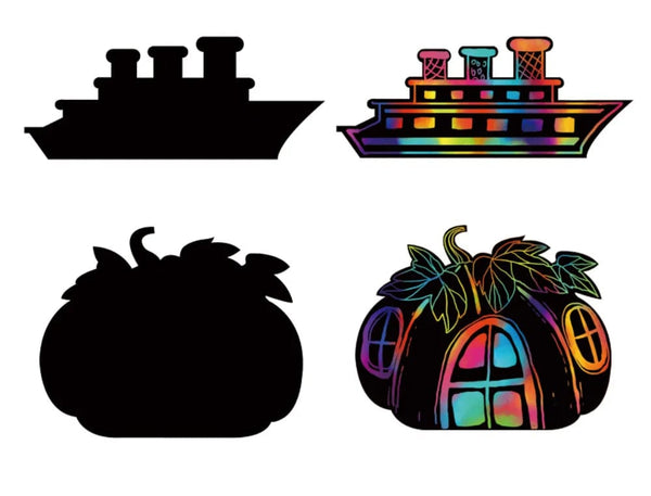 Planet Gates 8Pcs Magic Scratch Drawing Paper DIY Scratch Art Bookmark Kids Drawing Toys Painting Book Creative Card Sticker Educational Toys