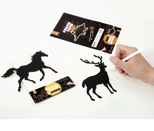 Planet Gates 8Pcs Magic Scratch Drawing Paper DIY Scratch Art Bookmark Kids Drawing Toys Painting Book Creative Card Sticker Educational Toys