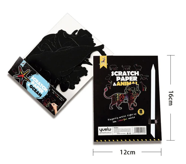 Planet Gates 8Pcs Magic Scratch Drawing Paper DIY Scratch Art Bookmark Kids Drawing Toys Painting Book Creative Card Sticker Educational Toys