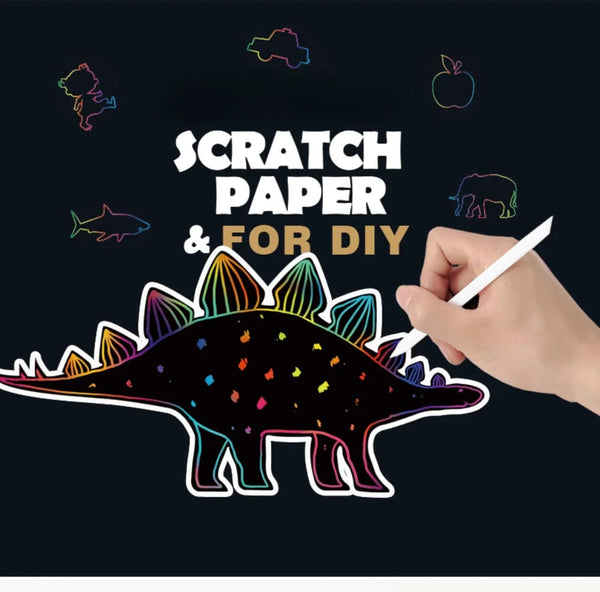 Planet Gates 8Pcs Magic Scratch Drawing Paper DIY Scratch Art Bookmark Kids Drawing Toys Painting Book Creative Card Sticker Educational Toys