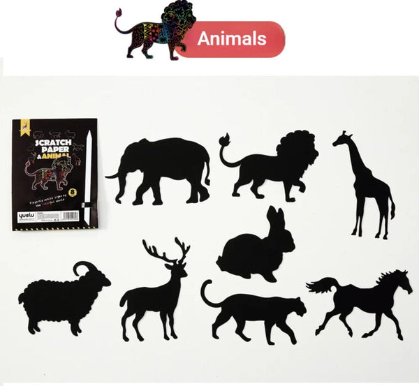 Planet Gates 8Pcs Magic Scratch Drawing Paper DIY Scratch Art Bookmark Kids Drawing Toys Painting Book Creative Card Sticker Educational Toys