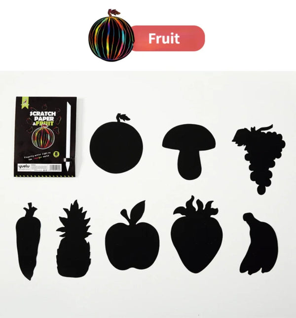 Planet Gates 8Pcs Magic Scratch Drawing Paper DIY Scratch Art Bookmark Kids Drawing Toys Painting Book Creative Card Sticker Educational Toys