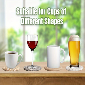 Planet Gates 8pcs, Round Fabric Coasters, Thermal Insulation Mat For Household Kitchen Tables, Round Cotton Rope Woven Meal Pad, Plate Mat, Cup Mat, Pot Mat, Hanging Home Decoration