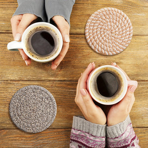 Planet Gates 8pcs, Round Fabric Coasters, Thermal Insulation Mat For Household Kitchen Tables, Round Cotton Rope Woven Meal Pad, Plate Mat, Cup Mat, Pot Mat, Hanging Home Decoration