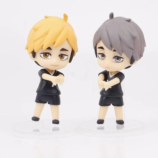 Planet Gates 8pcs/Set Haikyuus Action Figure Toys Q version Kenma Kozume Shoyo Hinata Kotaru Bokuto Yu Nishinoya Volleyball Model Dolls