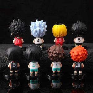 Planet Gates 8pcs/Set Haikyuus Action Figure Toys Q version Kenma Kozume Shoyo Hinata Kotaru Bokuto Yu Nishinoya Volleyball Model Dolls