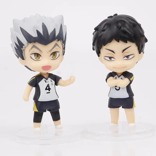 Planet Gates 8pcs/Set Haikyuus Action Figure Toys Q version Kenma Kozume Shoyo Hinata Kotaru Bokuto Yu Nishinoya Volleyball Model Dolls