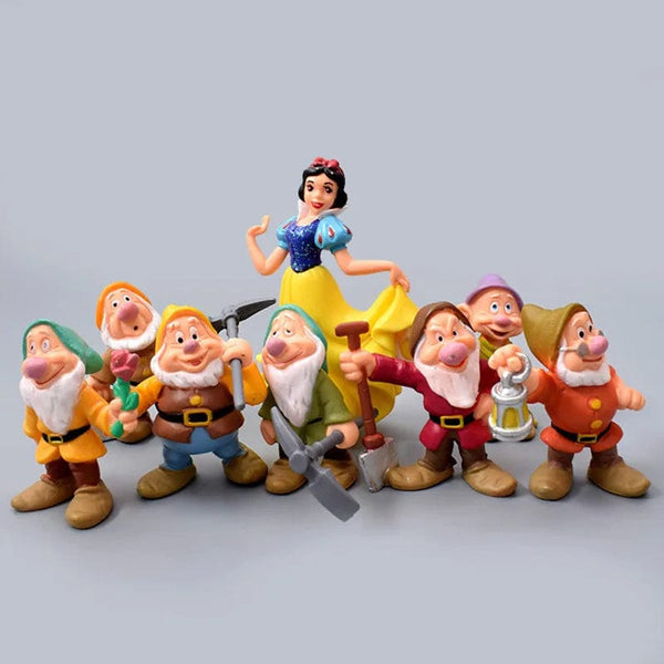 Planet Gates 8pcs Snow White Set 8Pcs/Set Disney Movie Snow White And The Seven Dwarfs Action Figure Snow Princess Pretty Dolls Collection  Children Toys Girl's