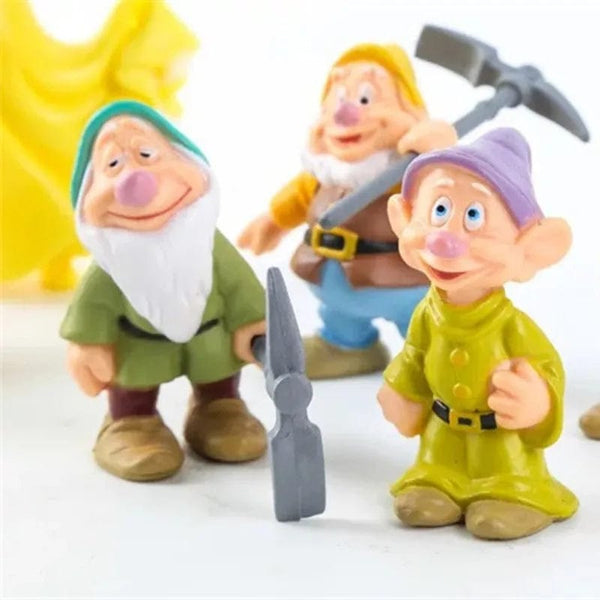 Planet Gates 8pcs Snow White Set 8Pcs/Set Disney Movie Snow White And The Seven Dwarfs Action Figure Snow Princess Pretty Dolls Collection  Children Toys Girl's
