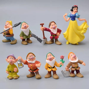 Planet Gates 8pcs Snow White Set 8Pcs/Set Disney Movie Snow White And The Seven Dwarfs Action Figure Snow Princess Pretty Dolls Collection  Children Toys Girl's