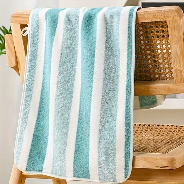 Planet Gates 8pcs Striped Towels Set, Quick Dry Absorbent Bathroom Towels, 2 Bath Towels 2 Hand Towels 4 Washcloth, Towels For Home Bathroom Hotel And Spa Salon, Bathroom Supplies, Bathroom Accessories