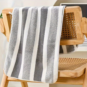 Planet Gates 8pcs Striped Towels Set, Quick Dry Absorbent Bathroom Towels, 2 Bath Towels 2 Hand Towels 4 Washcloth, Towels For Home Bathroom Hotel And Spa Salon, Bathroom Supplies, Bathroom Accessories