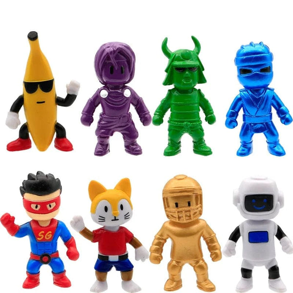 Planet Gates 8PCS Stumble Guys Action Figure Kawaii Anime PVC Game Model Statue Set Multiplayer Type Collection Kids Birthday Gift Toy