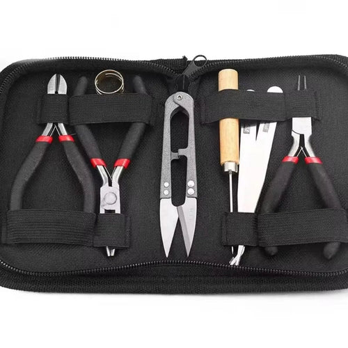 Planet Gates 8PCS WITH BAG 1set Of Tools For Making Jewelry Tool Sets Organizer Pliers Tweezers Fitting Bracelet Necklace Making Jewelry Jaking Kits