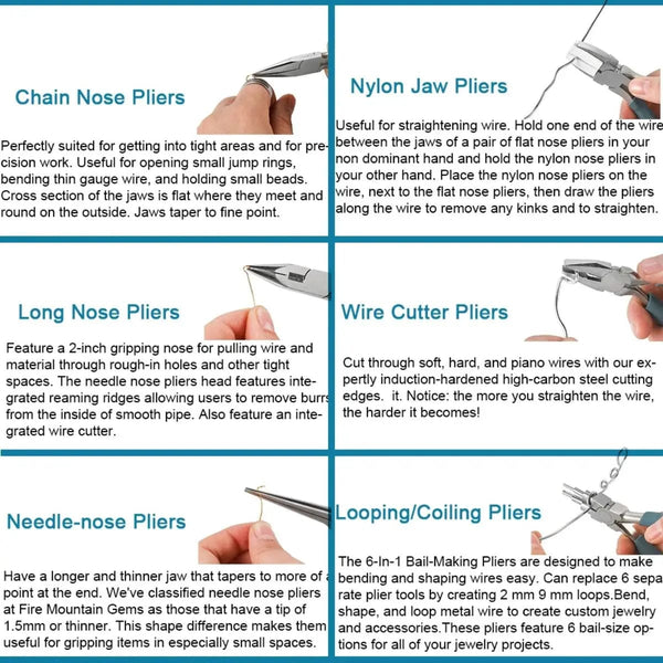 Planet Gates 8PCS WITH BAG 1set Of Tools For Making Jewelry Tool Sets Organizer Pliers Tweezers Fitting Bracelet Necklace Making Jewelry Jaking Kits