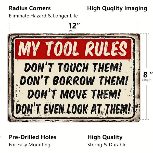 Planet Gates 8x12 Inches\30x20cm 1pc Metal Signs My Tool Rules Funny Garden Vintage Retro Garage Shed Metal Tin Sign 8x12 Inches\30x20cm