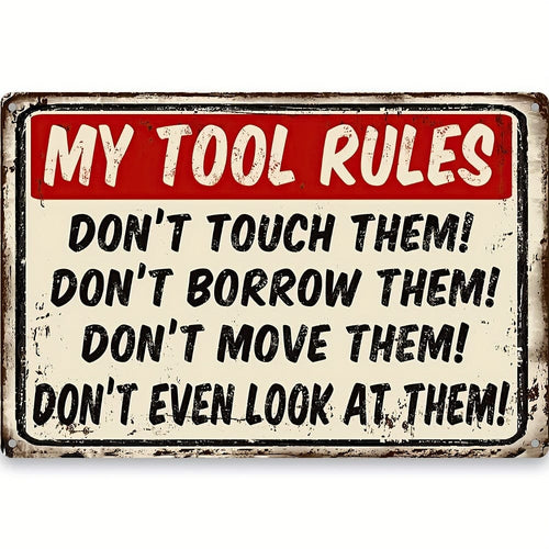 Planet Gates 8x12 Inches\30x20cm 1pc Metal Signs My Tool Rules Funny Garden Vintage Retro Garage Shed Metal Tin Sign 8x12 Inches\30x20cm