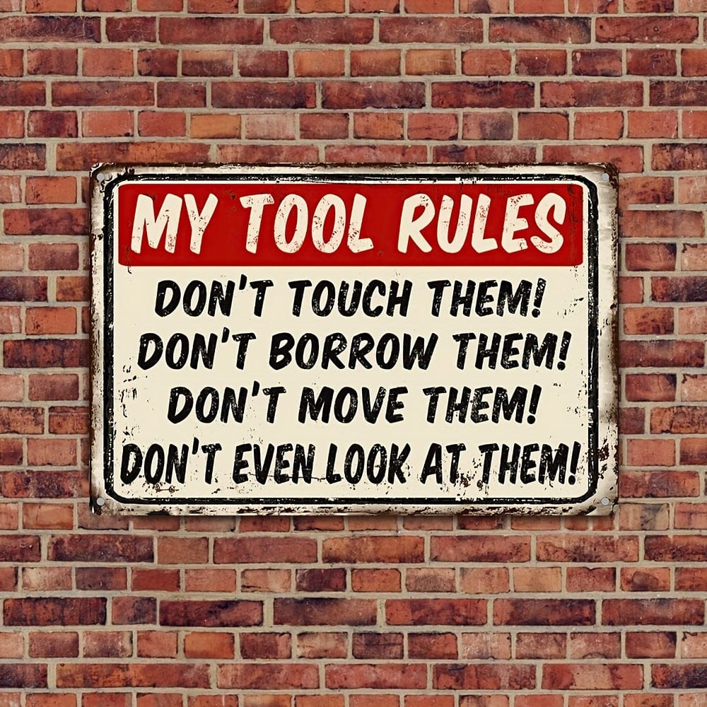 Planet Gates 8x12 Inches\30x20cm 1pc Metal Signs My Tool Rules Funny Garden Vintage Retro Garage Shed Metal Tin Sign 8x12 Inches\30x20cm