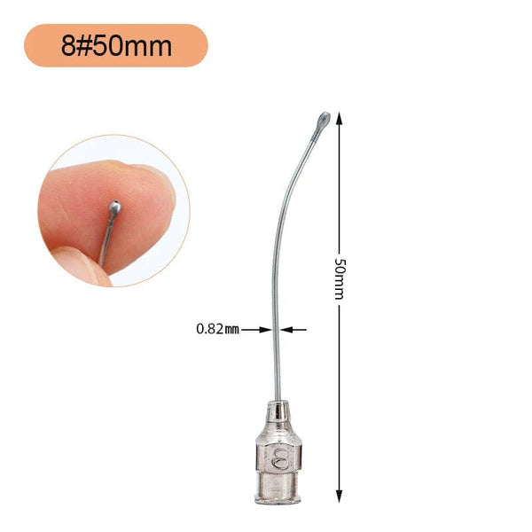 Planet Gates 8x50mm 1Pcs Stainless Steel Birds Feeding Syringe Tube Nozzle Rats and Mice/Parrots/Birds/Poultry/Pets Elbow Gavage Needles