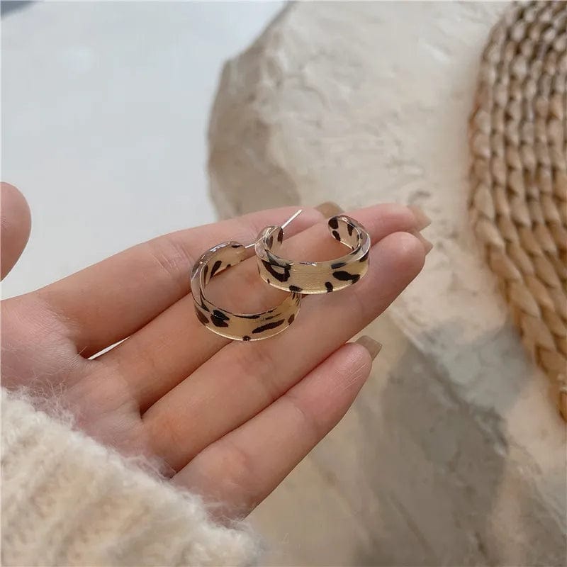 Planet Gates 9 Acrylic hoop earrings women 2022 new fashion stud earrings retro trend stud earrings women trend twist elegant ring earrings