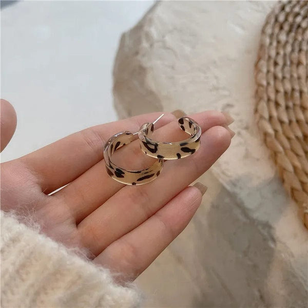 Planet Gates 9 Acrylic hoop earrings women 2022 new fashion stud earrings retro trend stud earrings women trend twist elegant ring earrings