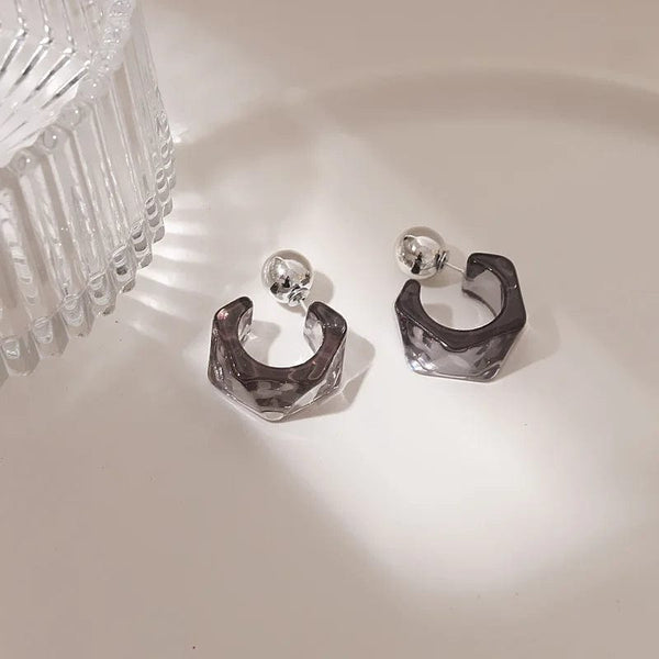 Planet Gates 9 Acrylic hoop earrings women 2022 new fashion stud earrings retro trend stud earrings women trend twist elegant ring earrings