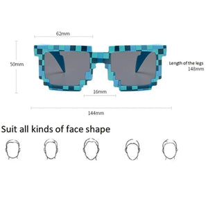 Planet Gates 9 colors Fashion Sunglasses Kids cos play action Game Toy Minecrafter Square Glasses with EVA case   gift  beach toys vacation