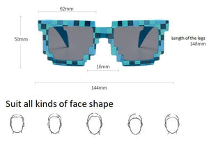 Planet Gates 9 colors Fashion Sunglasses Kids cos play action Game Toy Minecrafter Square Glasses with EVA case   gift  beach toys vacation