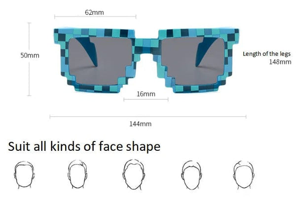 Planet Gates 9 colors Fashion Sunglasses Kids cos play action Game Toy Minecrafter Square Glasses with EVA case   gift  beach toys vacation