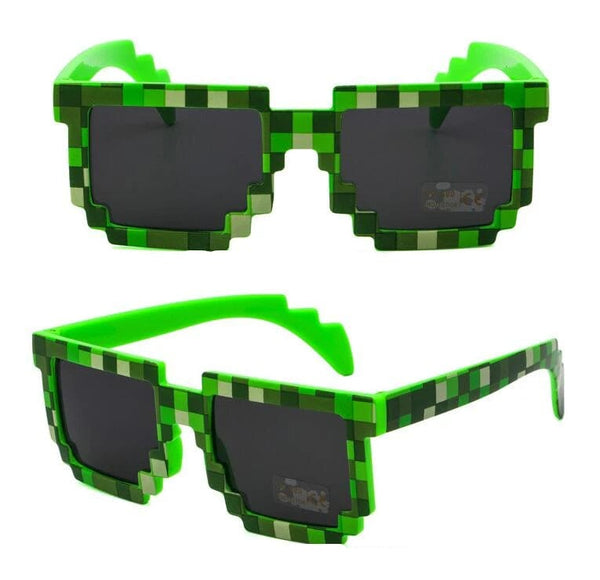 Planet Gates 9 colors Fashion Sunglasses Kids cos play action Game Toy Minecrafter Square Glasses with EVA case   gift  beach toys vacation