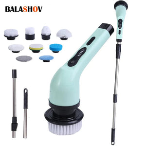 Planet Gates 9-in-1 Electric Cleaning Brush Electric Spin Cleaning Scrubber Electric Cleaning Tools Parlour Kitchen Bathroom Cleaning Gadgets
