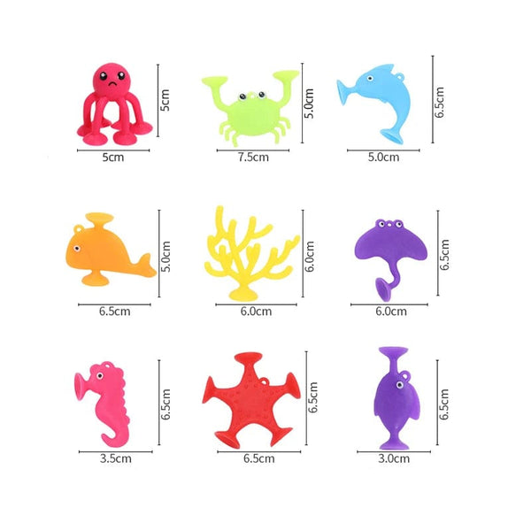 Planet Gates 9 pcs 1 / CHINA Soft Building Blocks Suction Cup Toys DIY Puzzle Sticky Game Children Bath Toys Montessori Sensory Stress Release Toy for Autism
