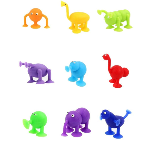 Planet Gates 9 pcs Animal / CHINA Soft Building Blocks Suction Cup Toys DIY Puzzle Sticky Game Children Bath Toys Montessori Sensory Stress Release Toy for Autism