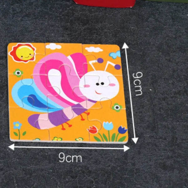 Planet Gates 9 Pieces Montessori Wooden Kid Toy 3D Children Education Materials Cartoon Dinosaur Transportation Puzzles Learning Toys