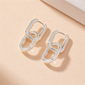 Planet Gates 9 Stainless Steel Square Earrings Gold Color Geometric Square Hoop Earrings for Women Huggie Punk Hip-Hop Metal Round Circle