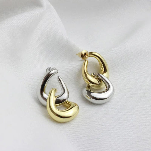 Planet Gates 9 Stainless Steel Square Earrings Gold Color Geometric Square Hoop Earrings for Women Huggie Punk Hip-Hop Metal Round Circle